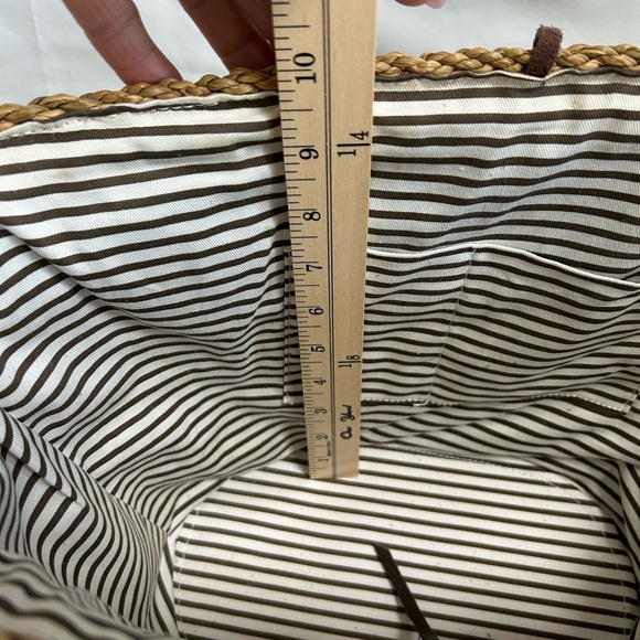 J. Crew Woven Straw Tote with Brown Handles - Picture 10 of 11